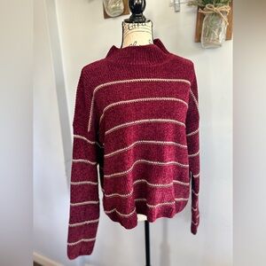 Rachel‎ Zoe sweater pullover knitted metallic gold thread detailing preppy glam